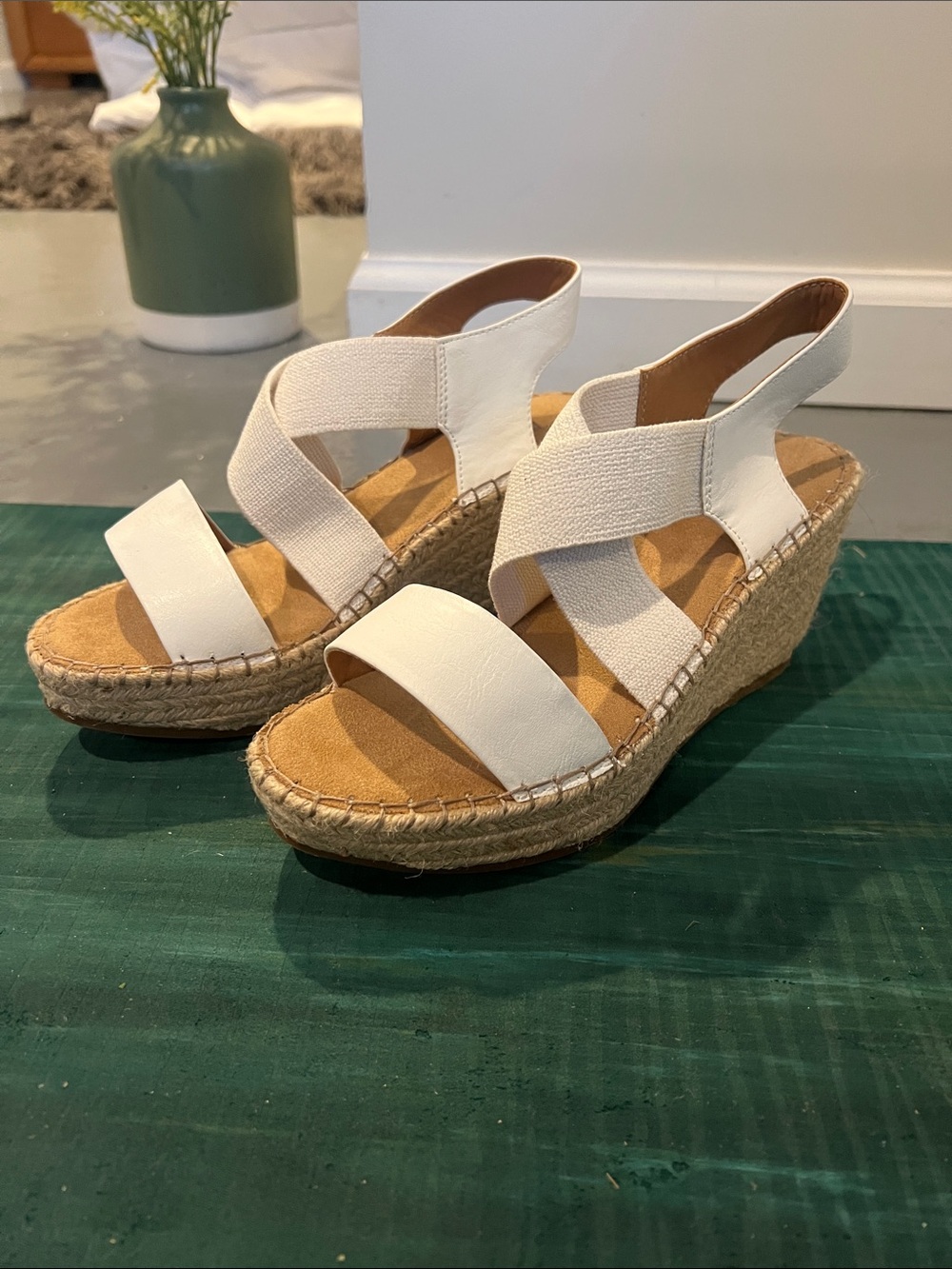 White Mountain White Slingback Espadrille Sandals